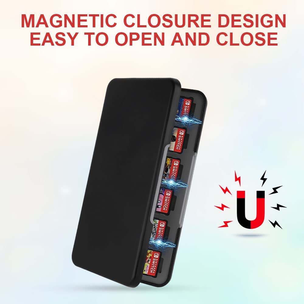 Thumbnail 3 de Vicloon Aufbewahrungsbox für Switch Spielkarten (bis 24 Game Cards) + Kartenetui für microSD/SD/TF – Schwarz