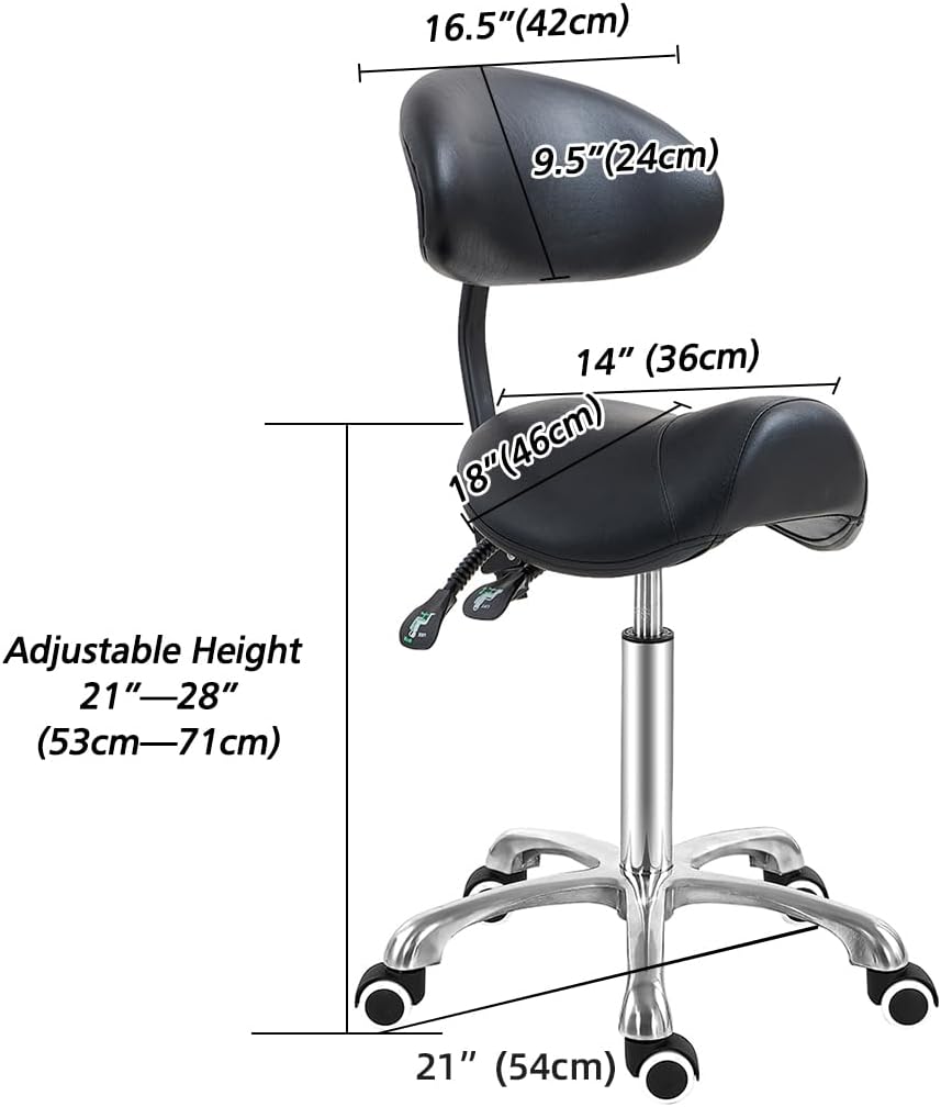 Thumbnail 2 de Antlu Saddle Stool Chair with Back Support 21-28 in