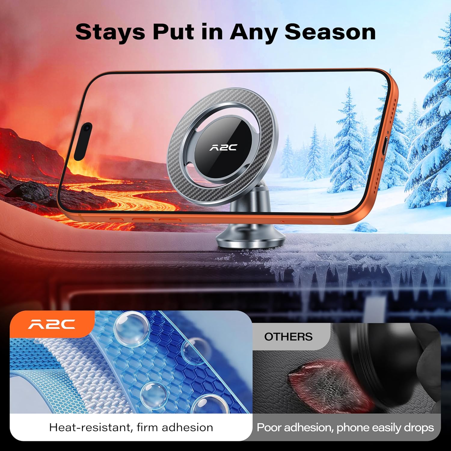 Thumbnail 2 de APPS2Car MagSafe Car Phone Holder Dashboard with 3M Adhesive Base