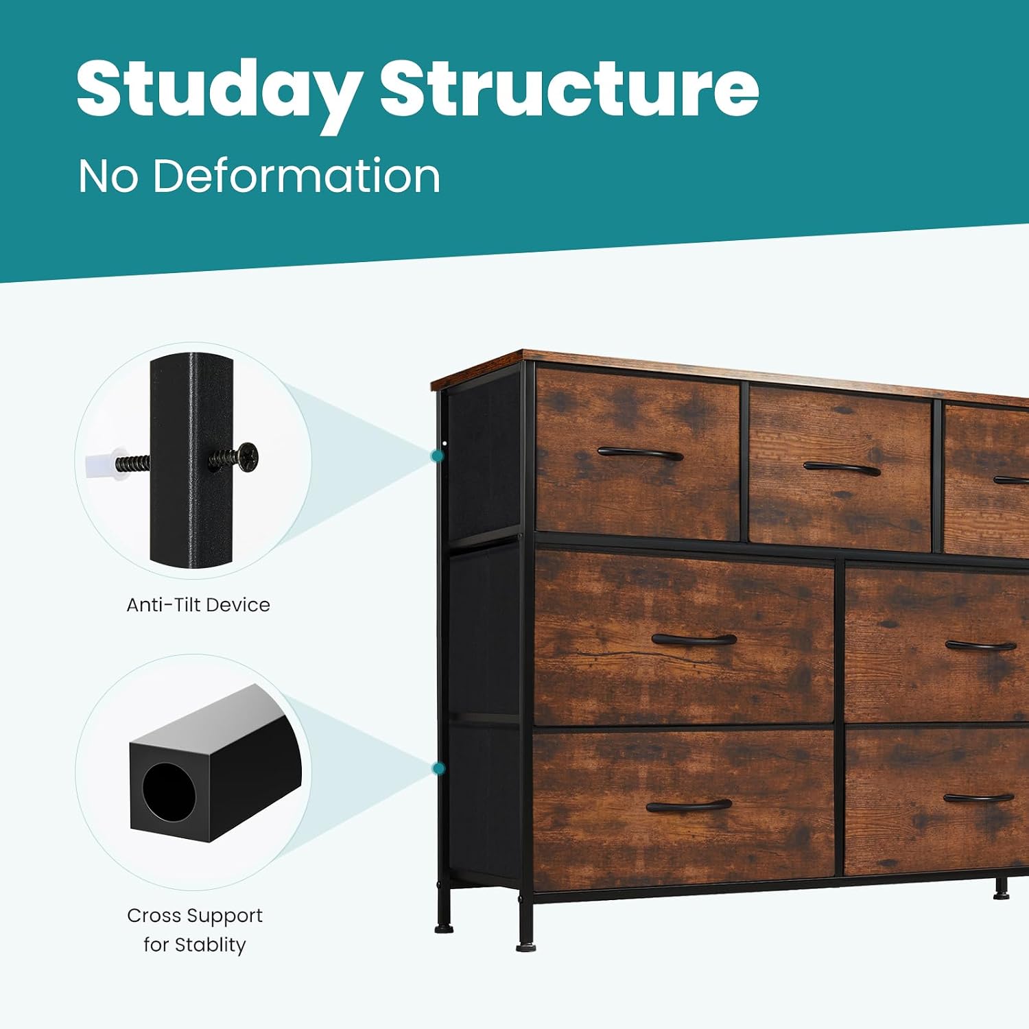 Thumbnail 6 de OLIXIS Fabric Dresser with 7 Drawers
