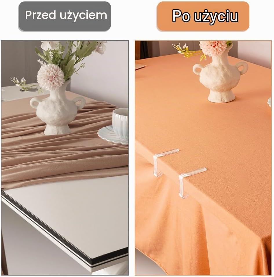Detalle 1 de AUAUY M1-3585524 – przezroczyste klipsy do obrusów, 27 sztuk, ABS
