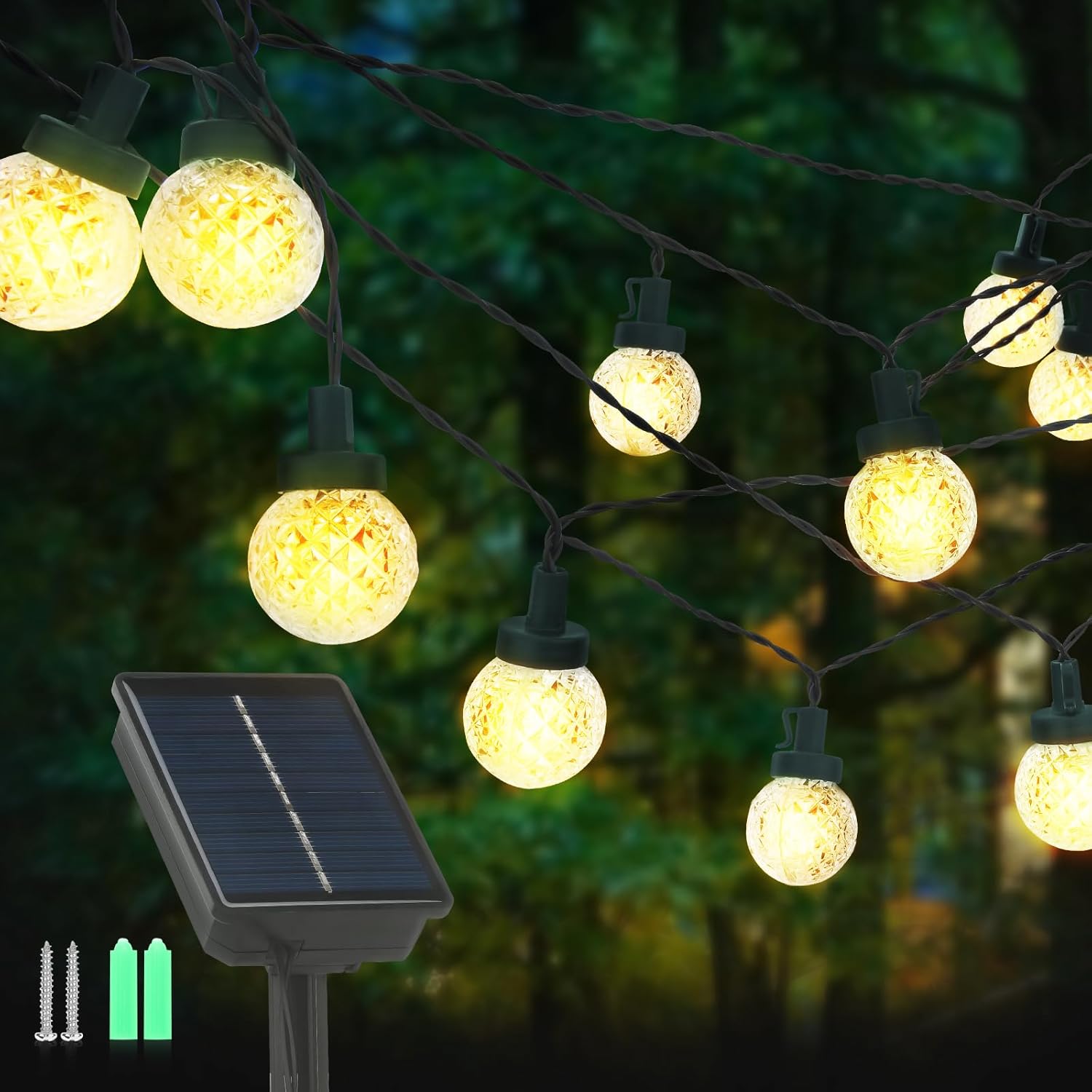 Thumbnail 4 de mafiti Solar Lights Outdoor Garden: 40ft 66 LEDs Crystal Ball String Lights