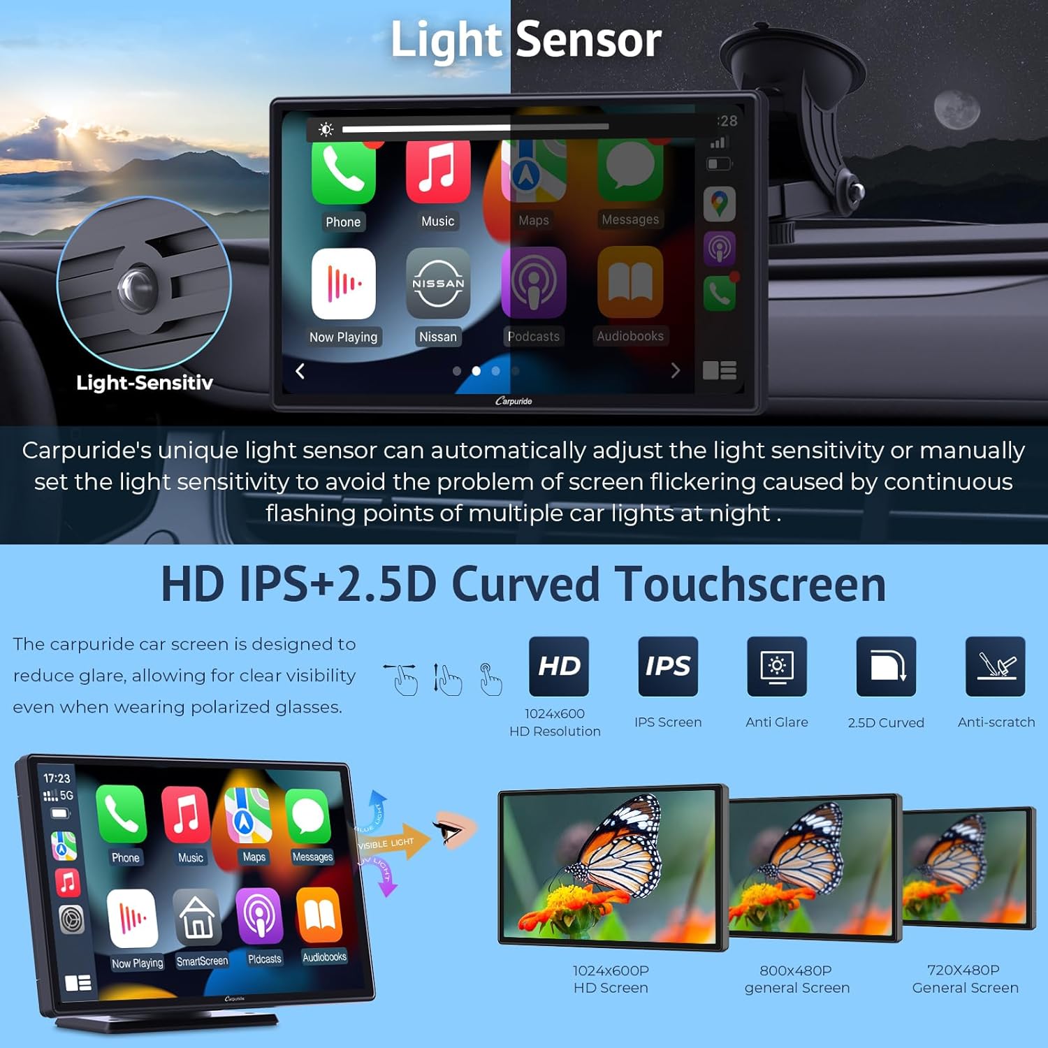 Thumbnail 5 de CARPURIDE W901 Pro: 9-inch Portable CarPlay & Android Auto with Dual Bluetooth and Mirror Link