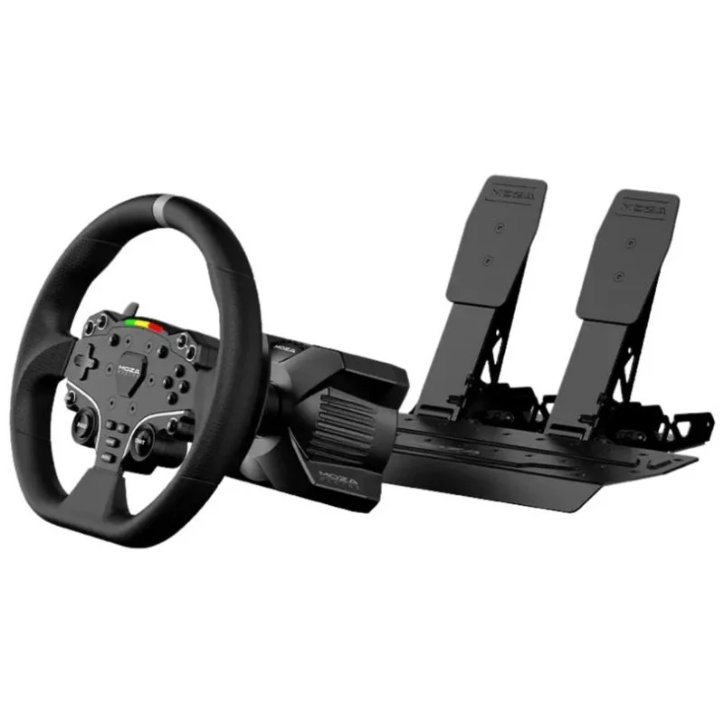 Detalle de Moza Racing RS074 para PC: volante y pedales con accionamiento directo