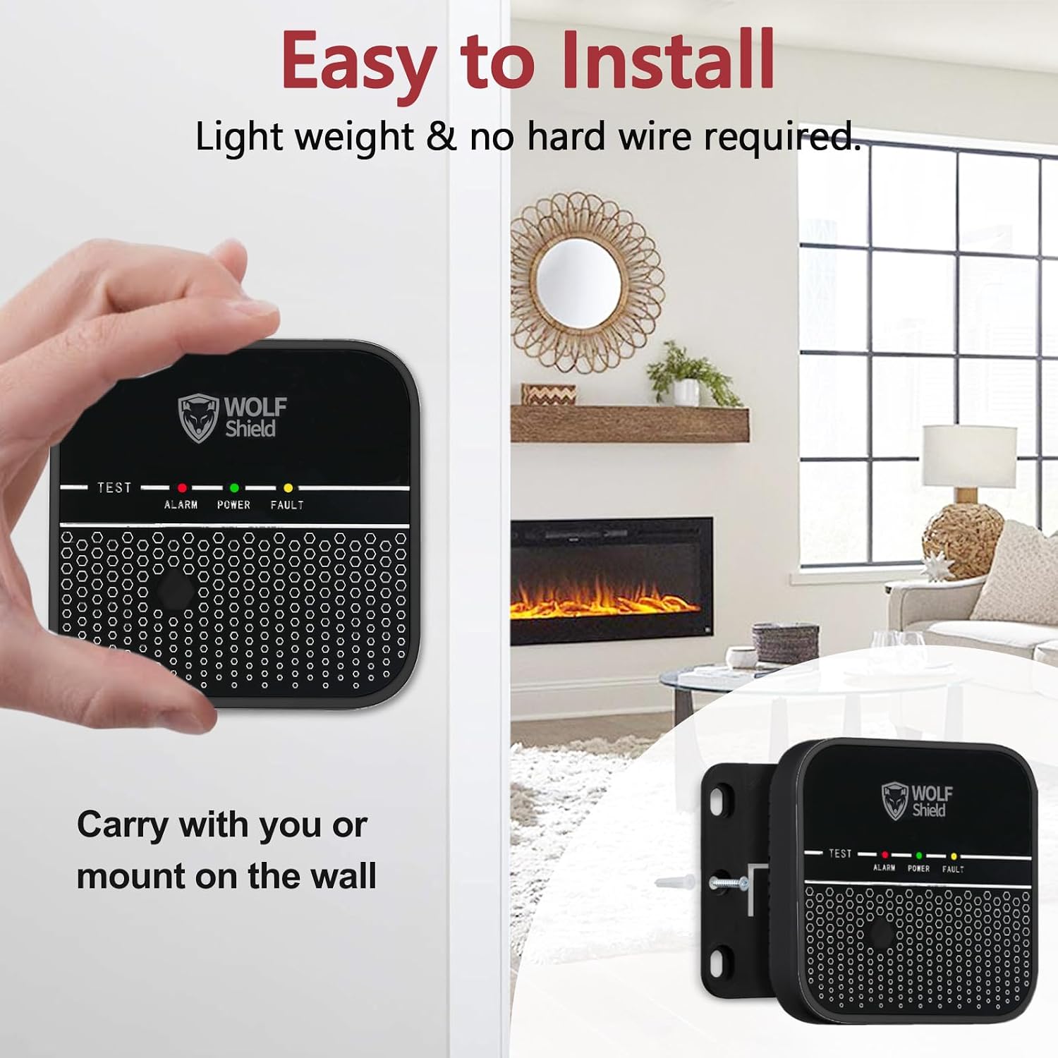 Thumbnail 2 de WOLF SHIELD Carbon Monoxide Detector 10‑year battery 🔔