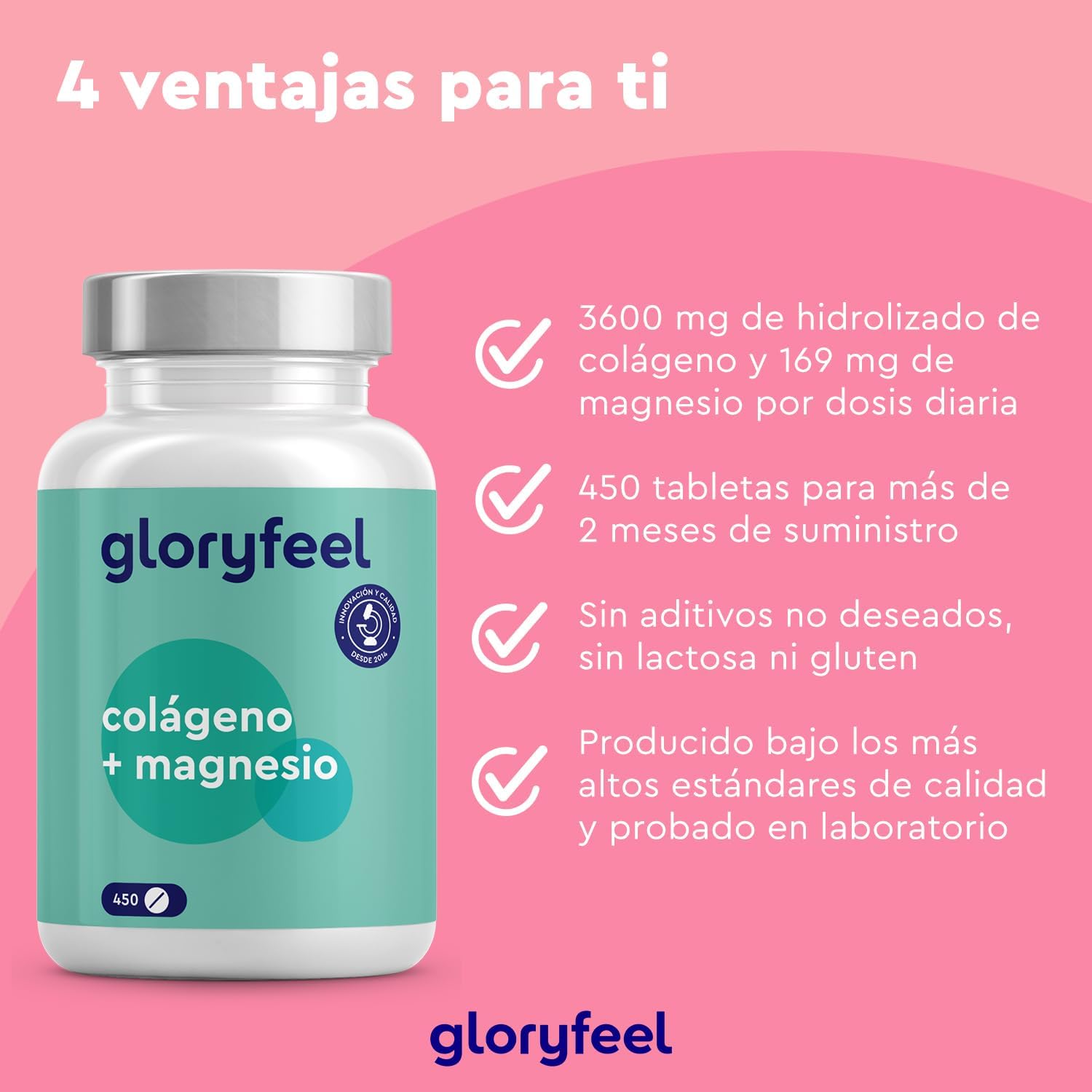 Detalle 2 de Colágeno 3600mg 450 tabletas para articulaciones y piel
