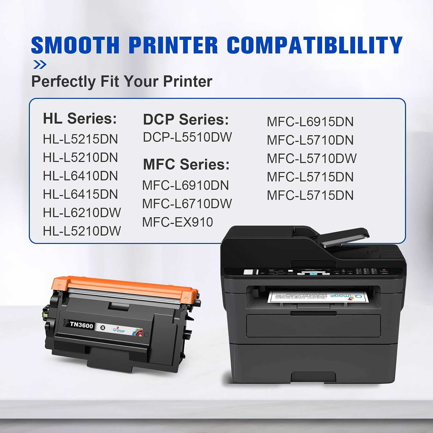 Detalle 2 de Qimage TN3600 Toner – Schwarz kompatibel mit Brother HL-/MFC-Druckern (TN3600)