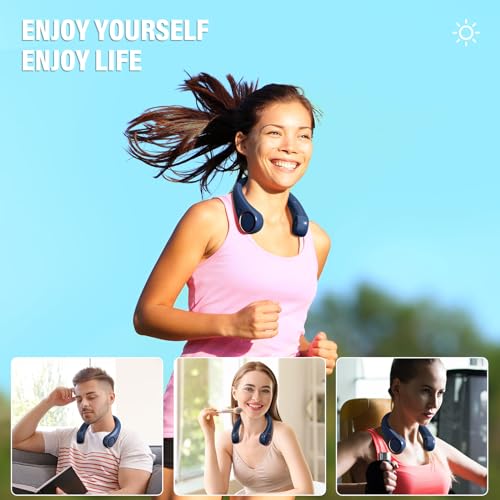 Thumbnail 7 de Morelax Neck Fan, Portable Bladeless 360° Airflow – Blue