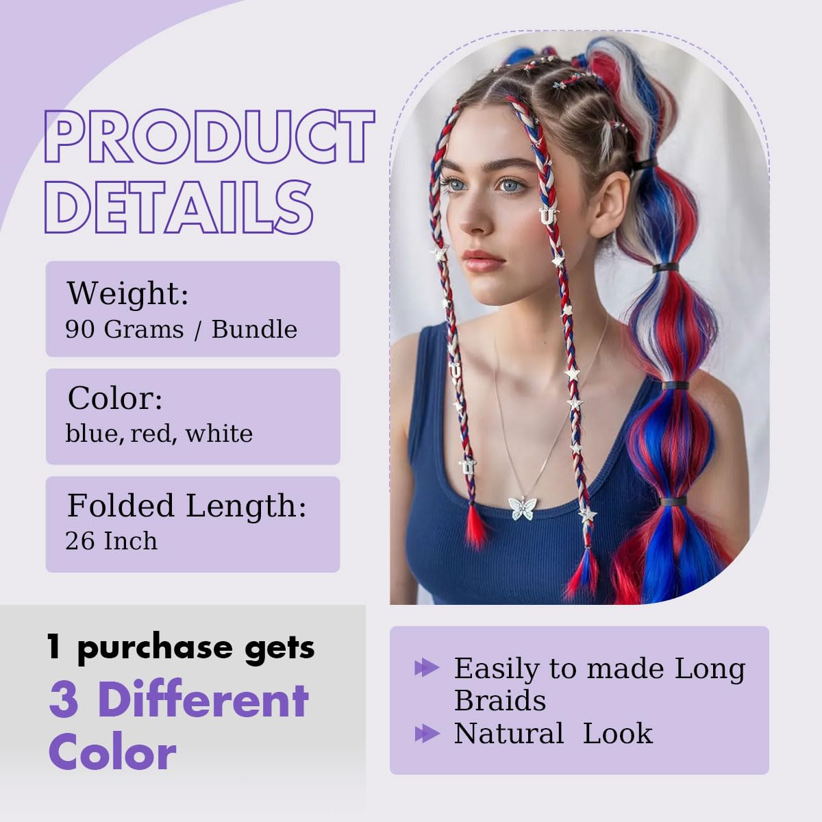 Detalle 2 de Siphis Braiding Hair Extensions 26 Inch