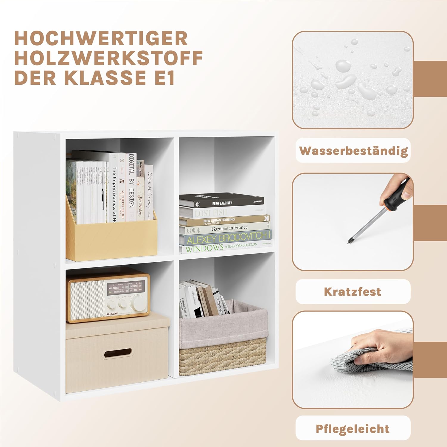 Thumbnail 5 de WOLTU Bücherregal 60 x 60 x 30 cm