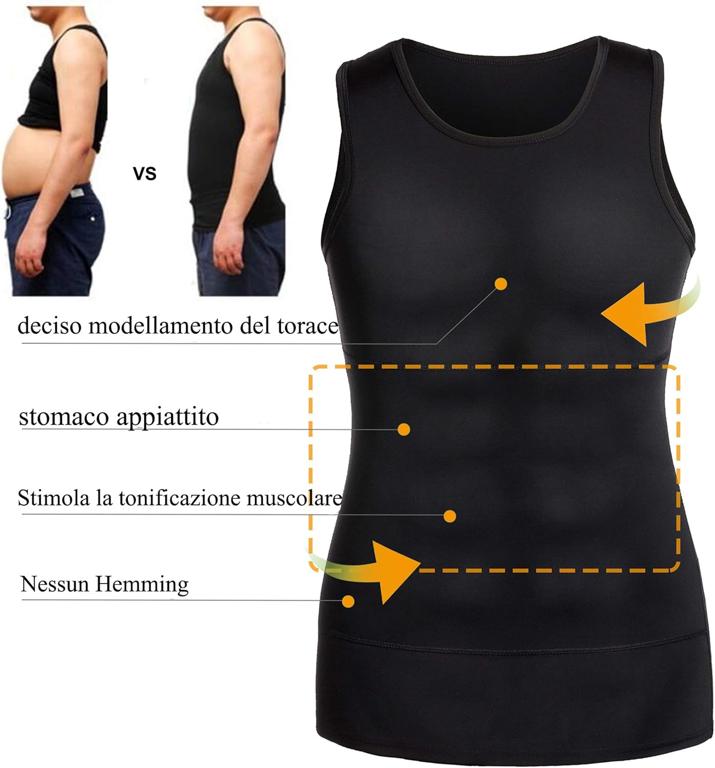Thumbnail 1 de CHUMIAN Maglietta Compressione Uomo – Canotta Contenitiva Snellente per Allenamento