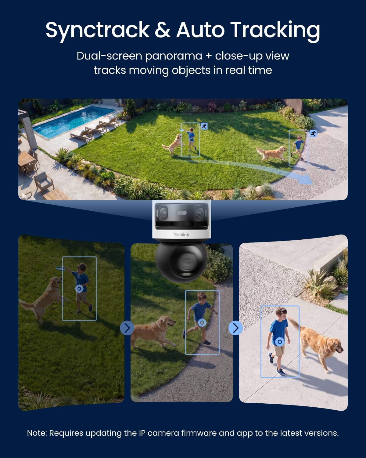 Detalle de REOLINK OMVI 3i PoE Triple-Lens Security Camera, 180° View and Auto Tracking