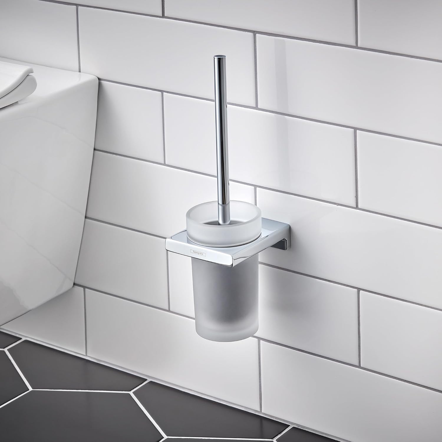 Detalle 2 de hansgrohe AddStoris Escobillero WC de Pared en Cromo