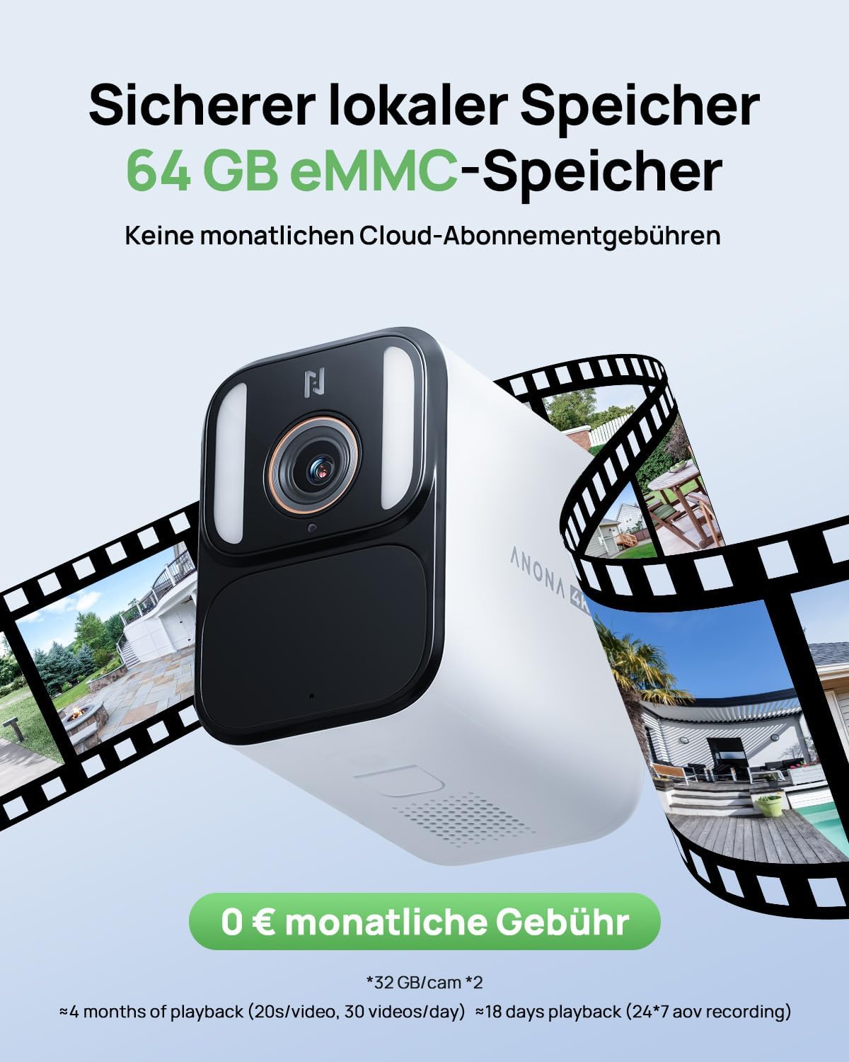 Detalle 2 de Anona Aurora 4K Solar Akku-Überwachungskamera 8MP