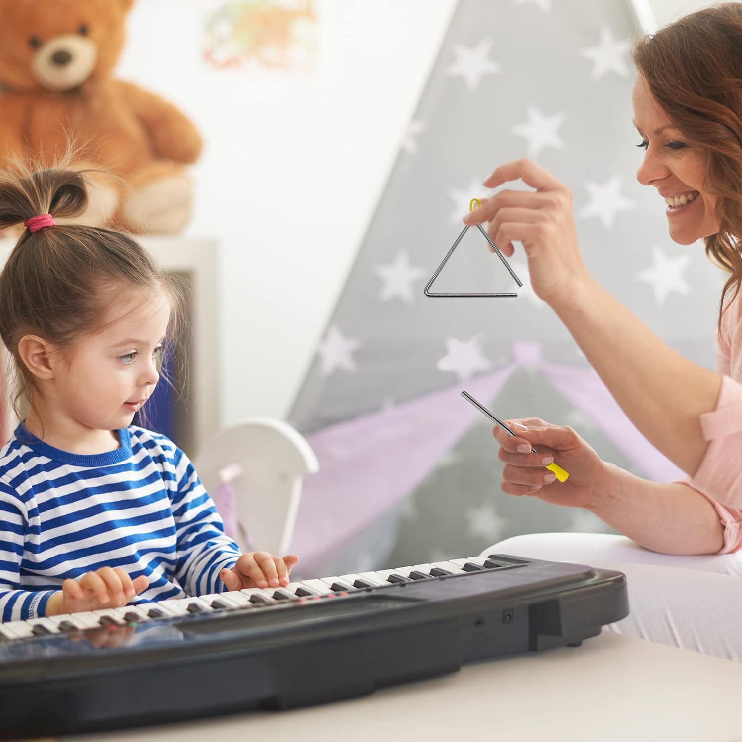 Thumbnail 1 de Triangel 5 Zoll aus Edelstahl – robuste Triangel-Musik für Rhythmusentwicklung und Schule