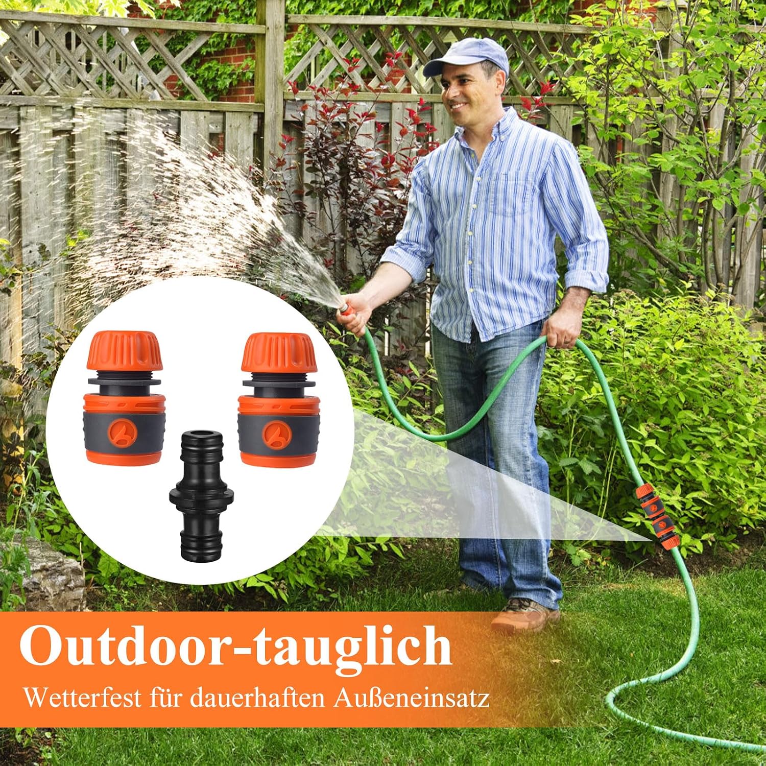 Thumbnail 5 de Raheem 9er Schlauchkupplung 1/2 Zoll Satz – 6 Kupplungen + 3 Doppelstecker, Gardena-kompatibel