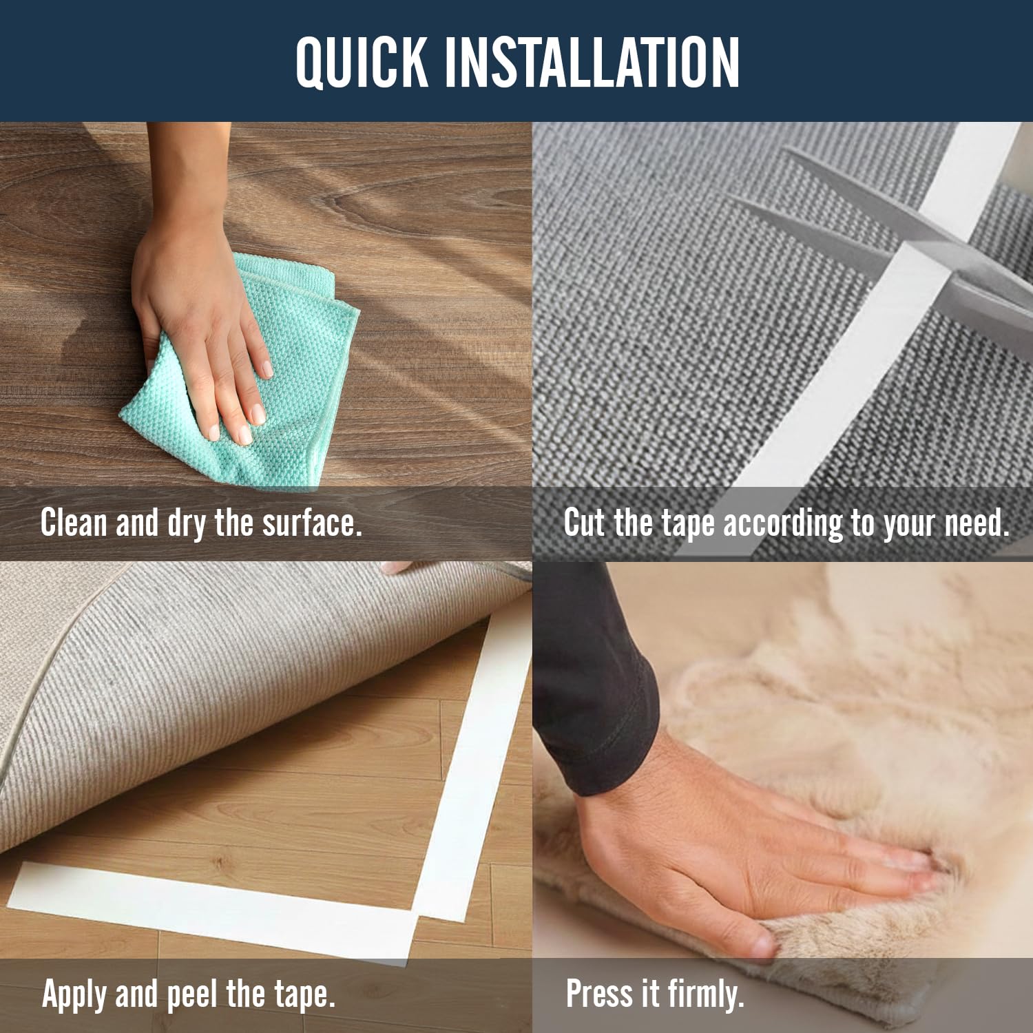 Detalle de Rugistic Double Sided Carpet Tape Heavy Duty (25mm x 20m) for Wood, Laminate, Vinyl & Tile