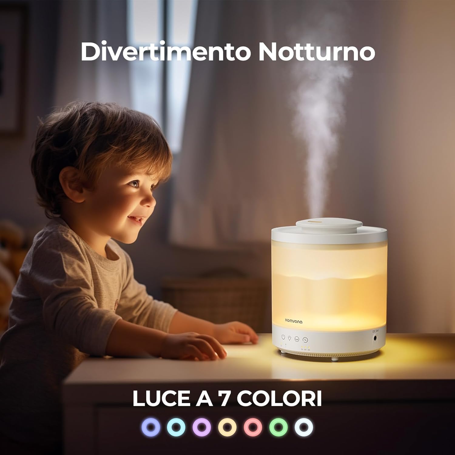 Detalle 2 de Homvana H103 Umidificatore 1,5 L 💧