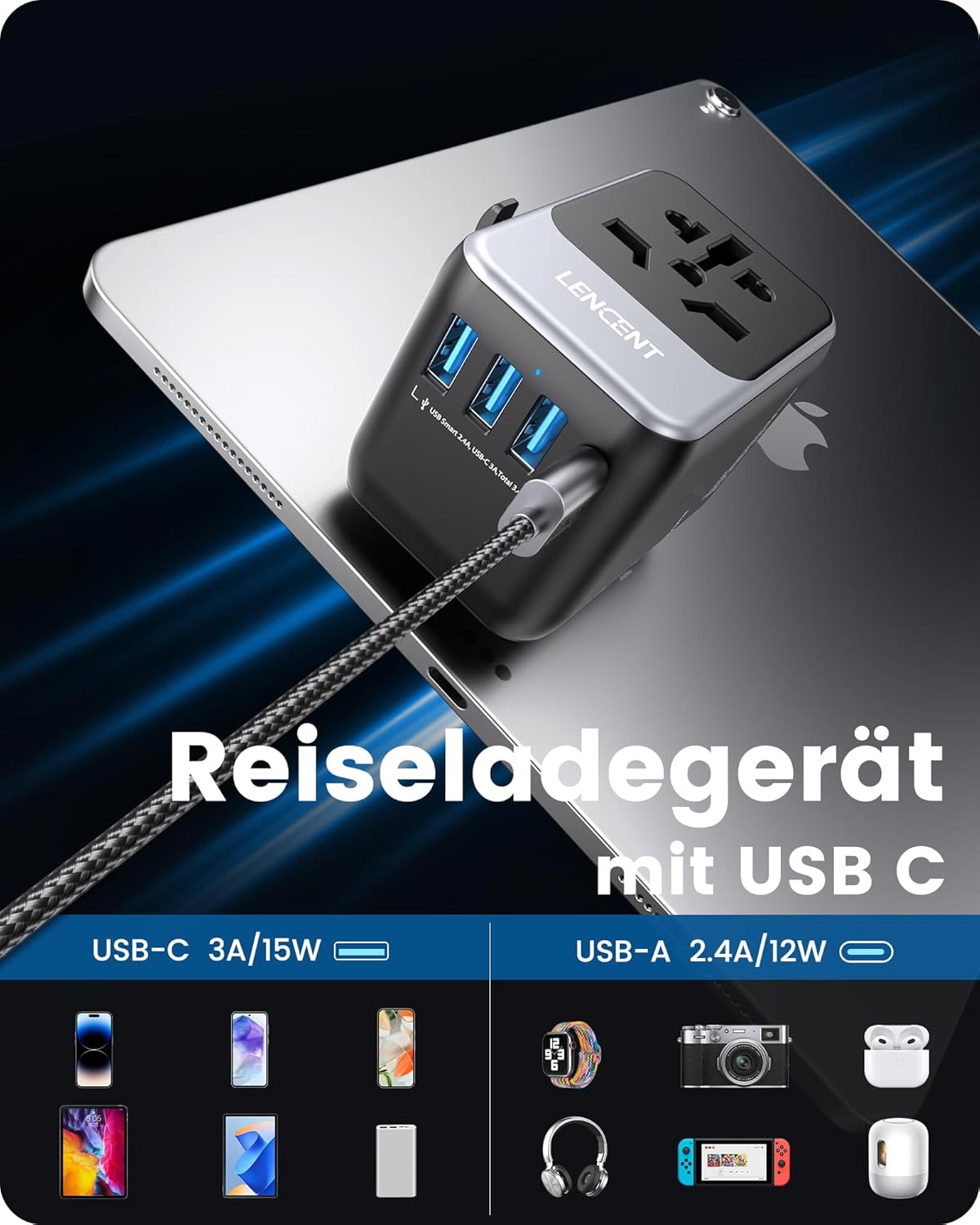 Thumbnail 4 de LENCENT Universal Reiseadapter Weltweit