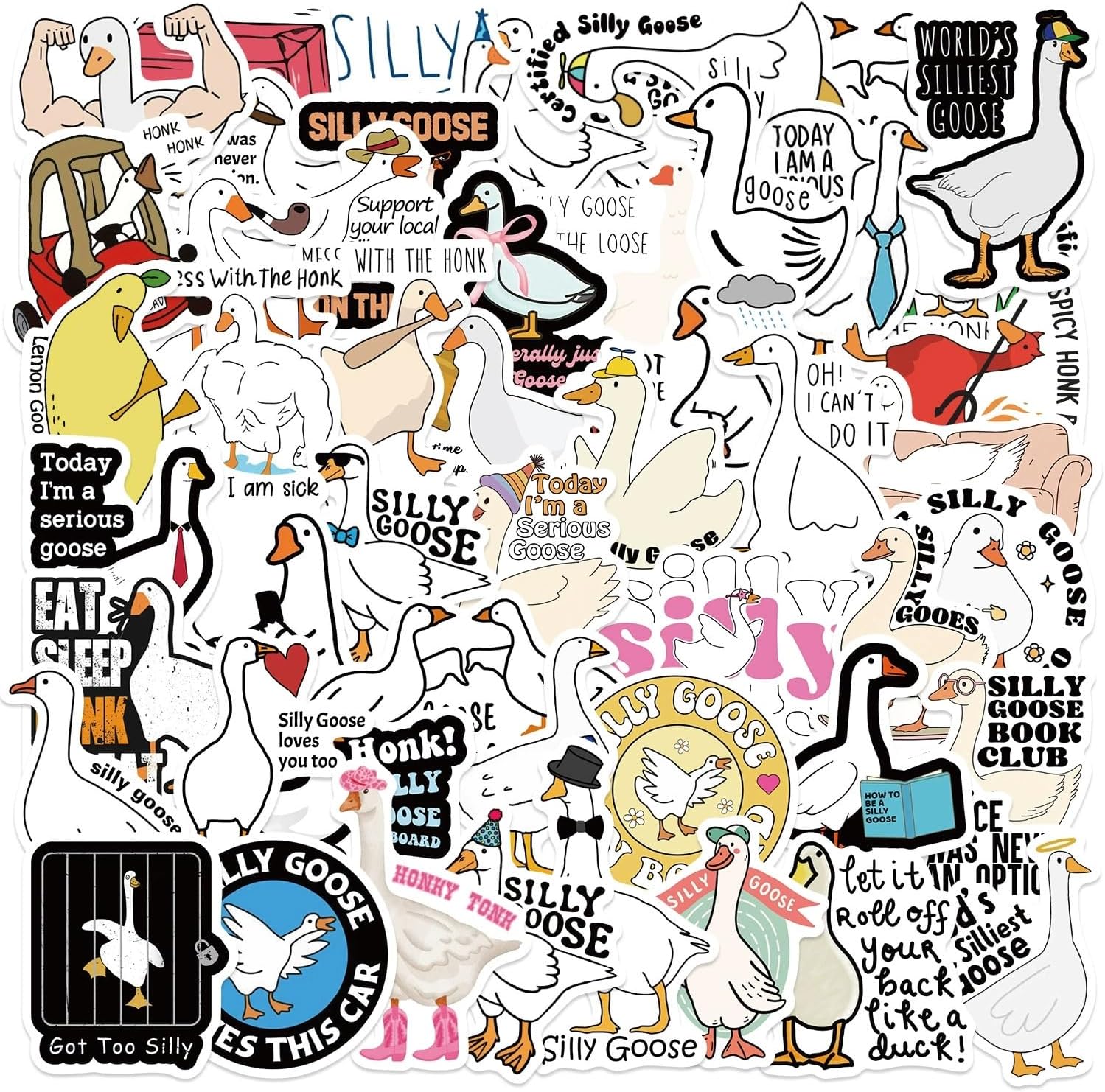 Detalle de Affoto Duck Stickers, 50-Pack Waterproof Vinyl Decals for Smooth Surfaces