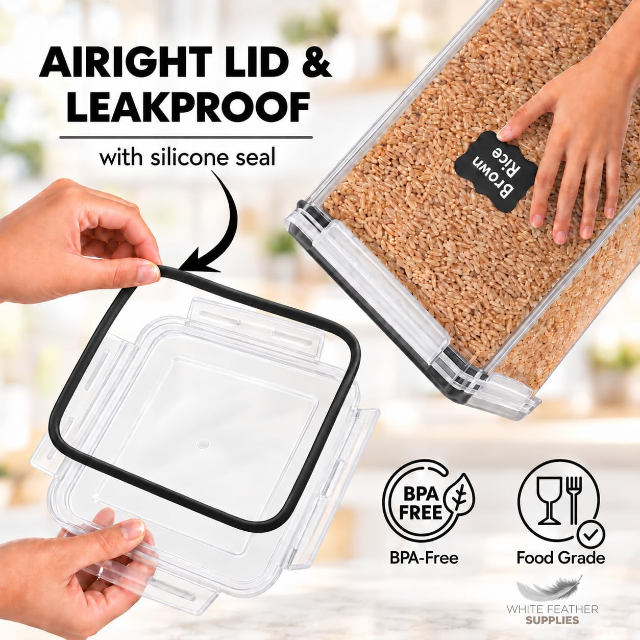 Thumbnail 5 de WHITE FEATHER SUPPLIES 6.5L Food Storage Containers 🍱