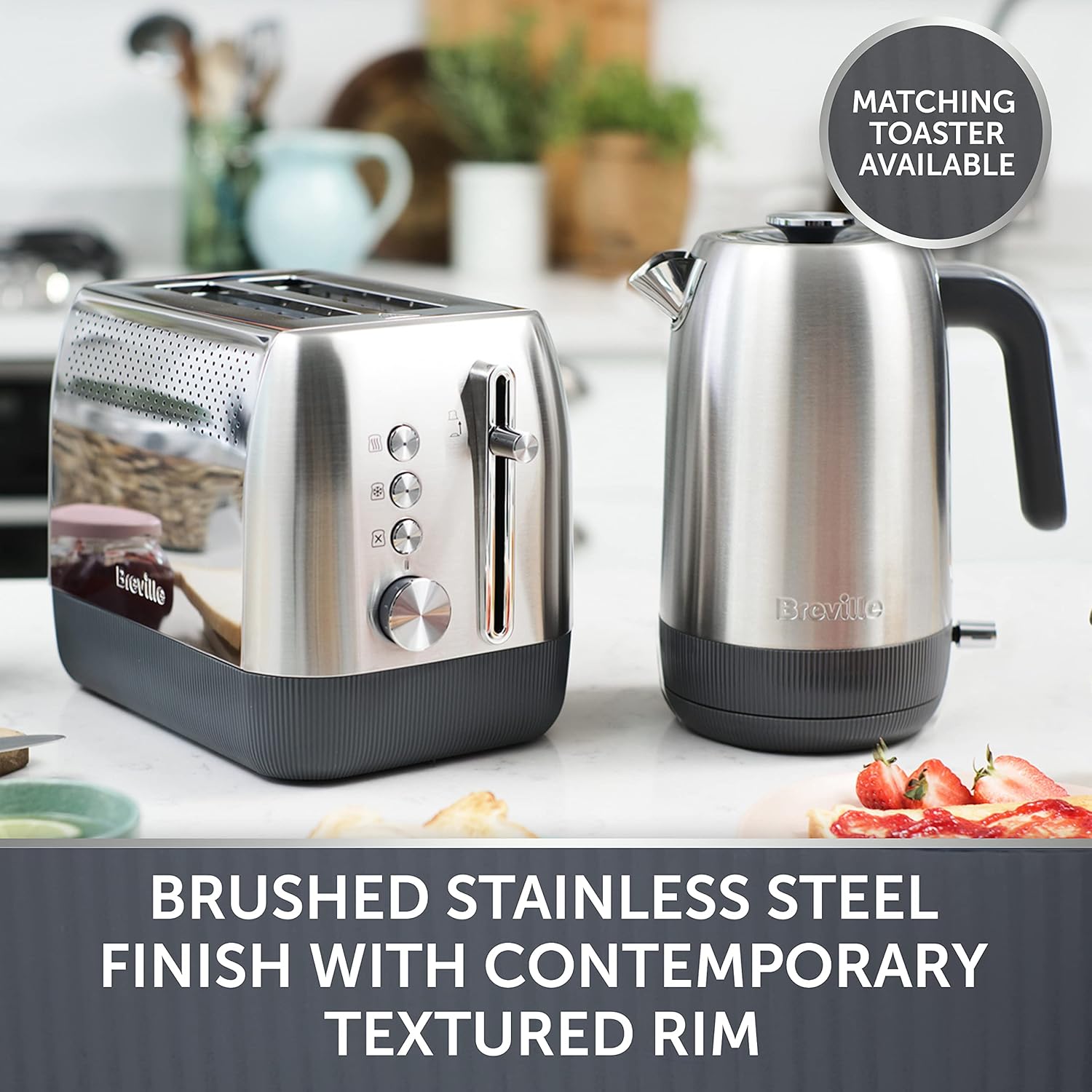 Detalle 2 de Breville Edge Electric Kettle (VKT192) | 1.7 L | 3kW Fast Boil | Brushed Stainless Steel