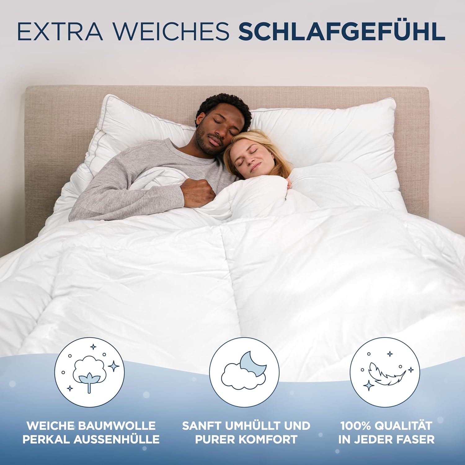 Thumbnail 1 de Samthus Premium Bettdecke 200x200 cm – ganzjährig, Oeko-Tex & Dermatest zertifiziert, Bezug aus 100% Baumwolle