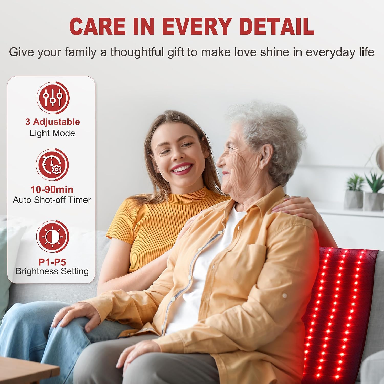 Thumbnail 6 de Pedete Red Light Therapy Mat for Body (39”×24”) with 660nm/850nm Dual Spectrum, 61W, Timer Remote