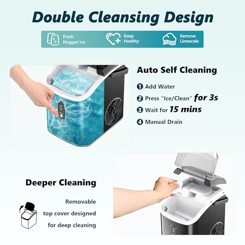 Detalle de EUHOMY Nugget Ice Maker: Chewable Pellet Ice on the Countertop