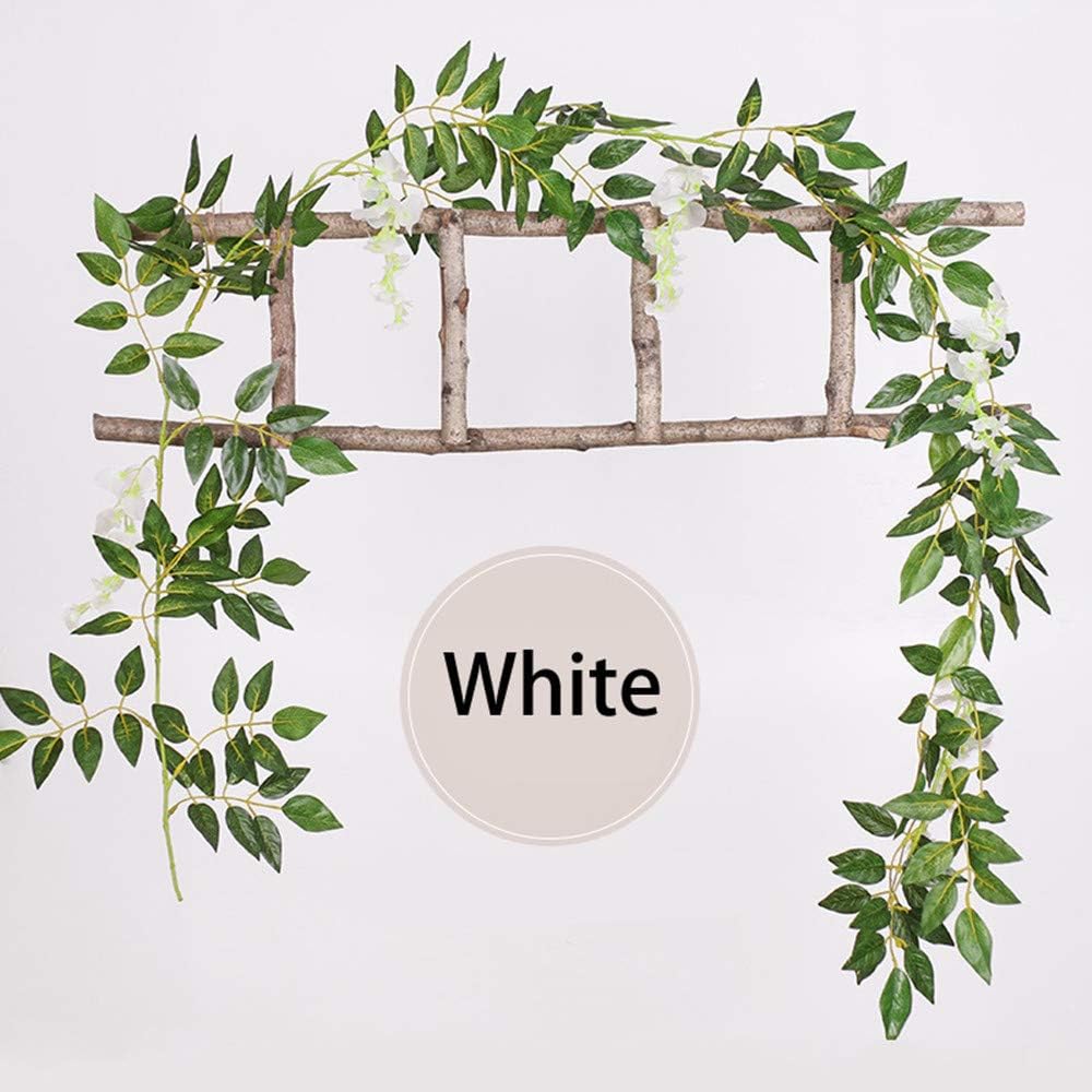 Thumbnail 3 de Yueshop 2x7FT Artificial Wisteria Vine Garland (White) for wedding, ceremony and home decoration