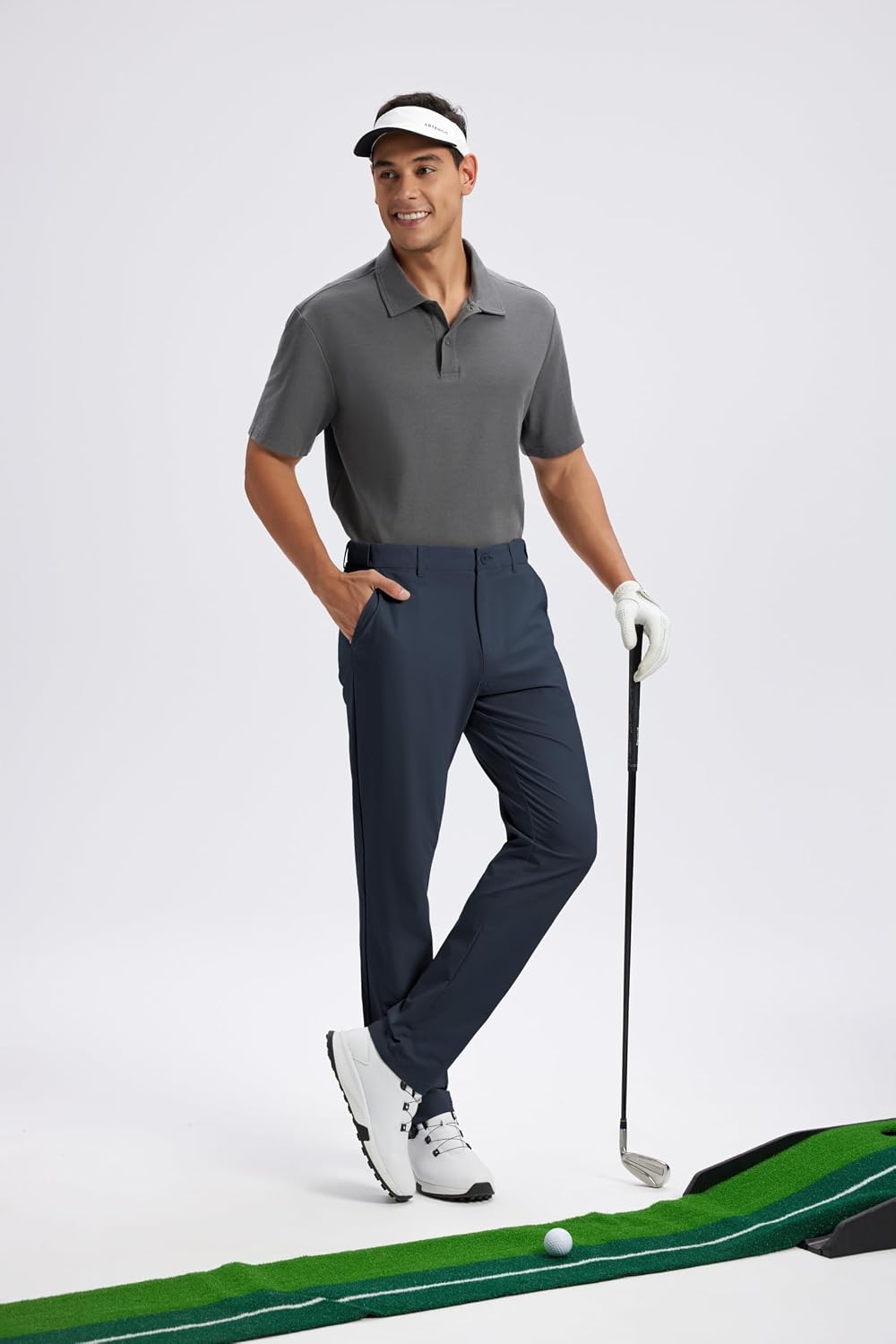 Detalle de Mens Golf Pants Lightweight Quick Dry Anti-Slip Work Dress Pants with 4 Pockets (Stretch Casual Slacks)
