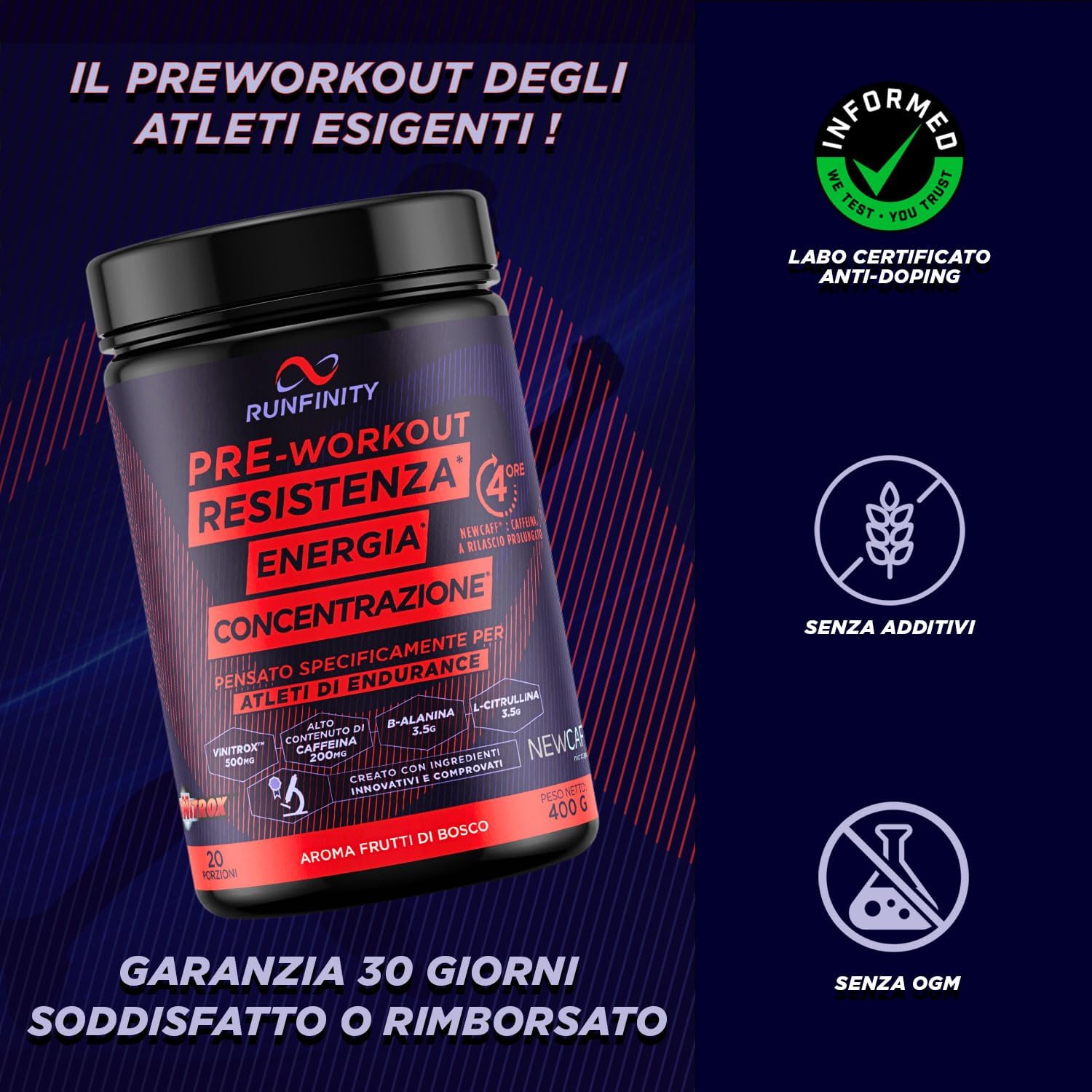 Thumbnail 3 de Pre Workout Runfinity – Booster di Energia a Lunga Durata per Prestazioni Massime