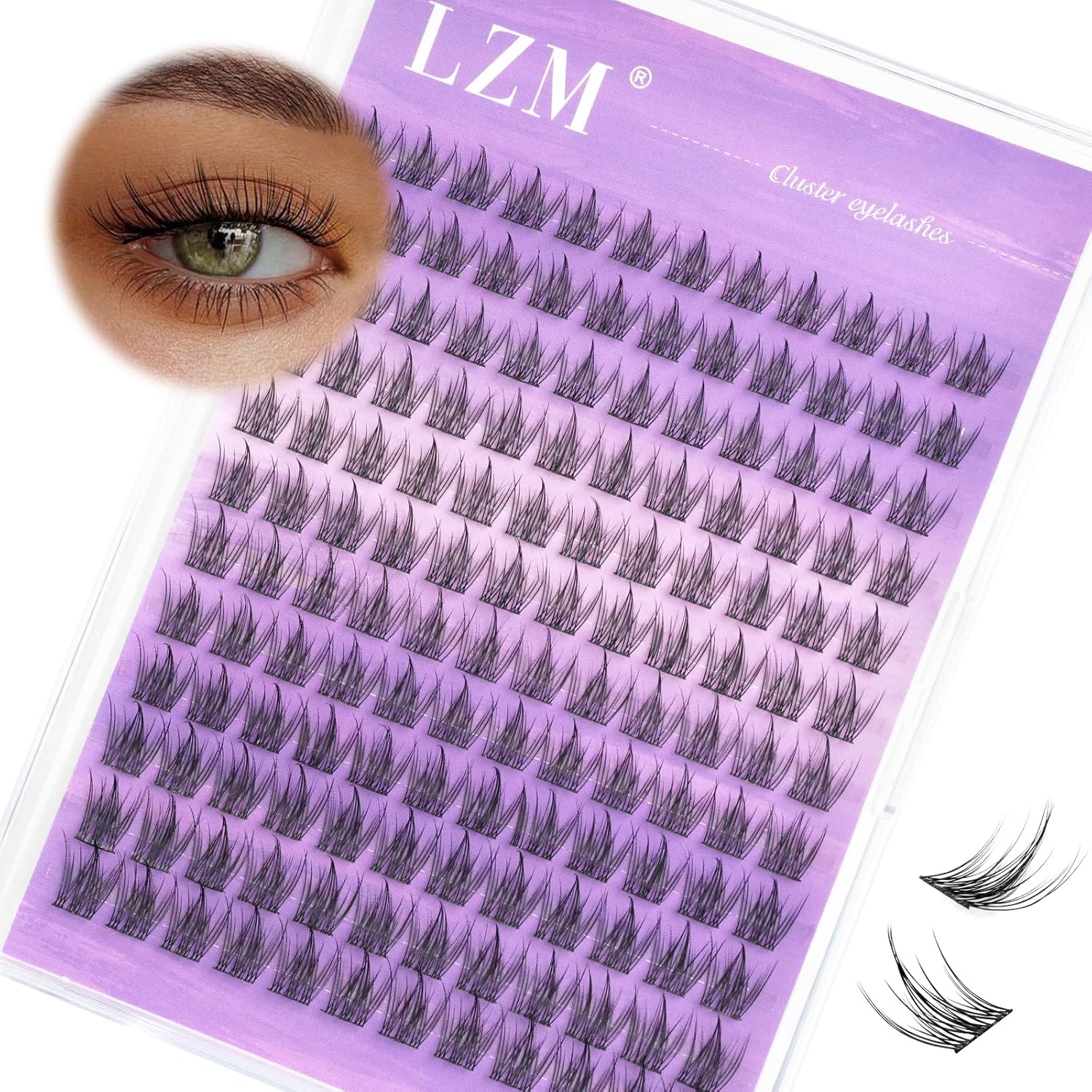 Thumbnail 6 de LZM Cluster Wimpern Extensions – C-Curl, 10–13 mm, 144 Stück, natürliches Aussehen