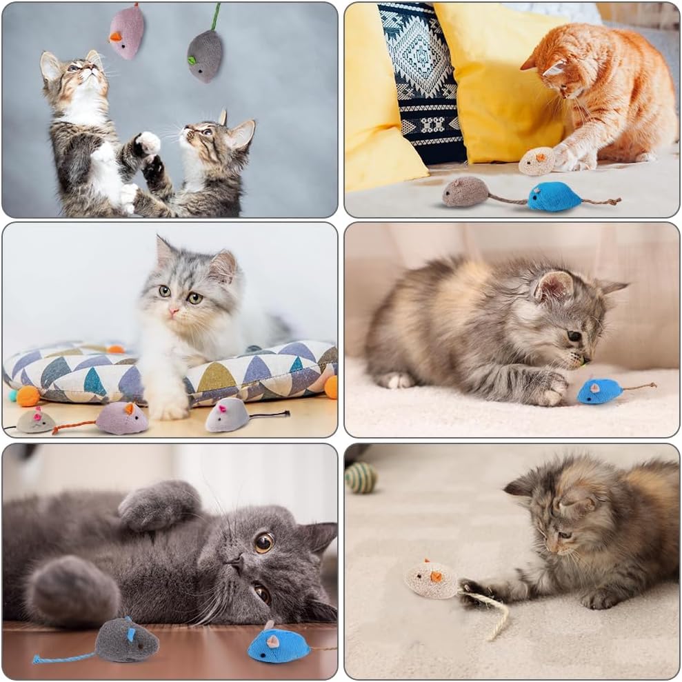 Thumbnail 6 de Adiwo Set di 24 topi in peluche con erba gatta per gatti e giochi di pulizia dentale