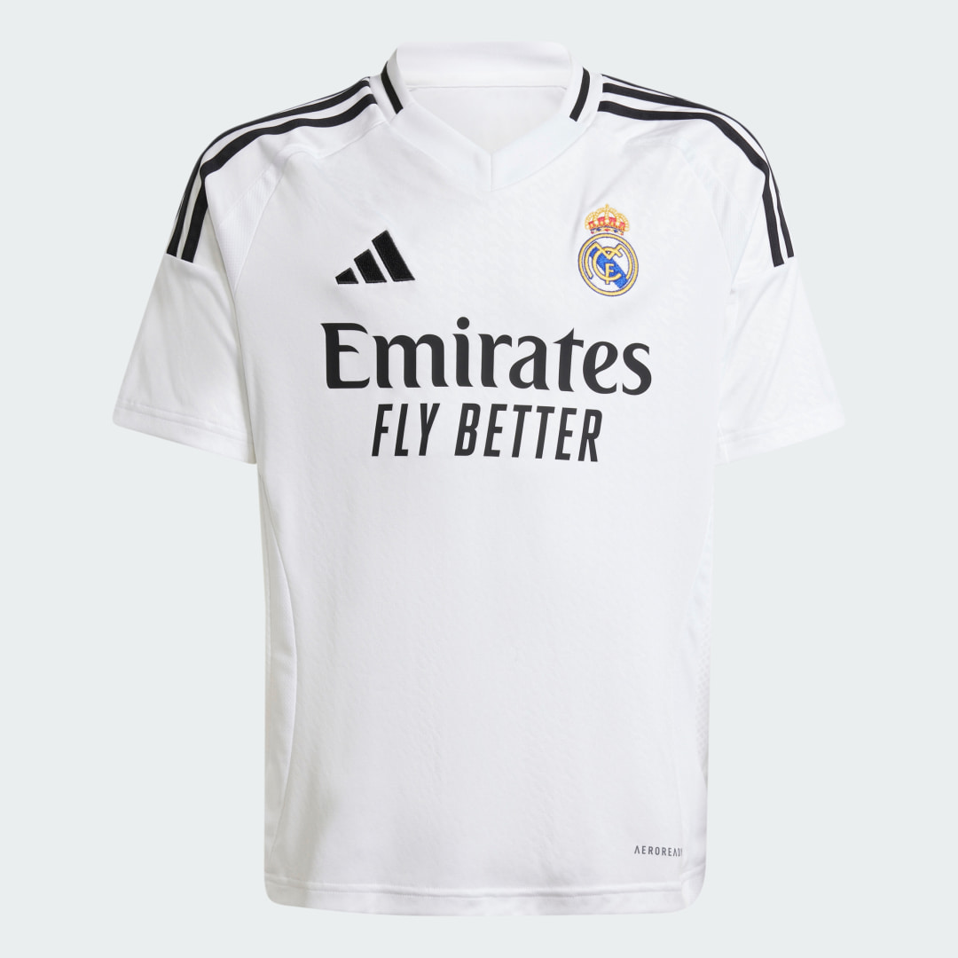Detalle 2 de Conjunto primera equipación Real Madrid 24/25 (Adolescentes) – Adidas, blanco