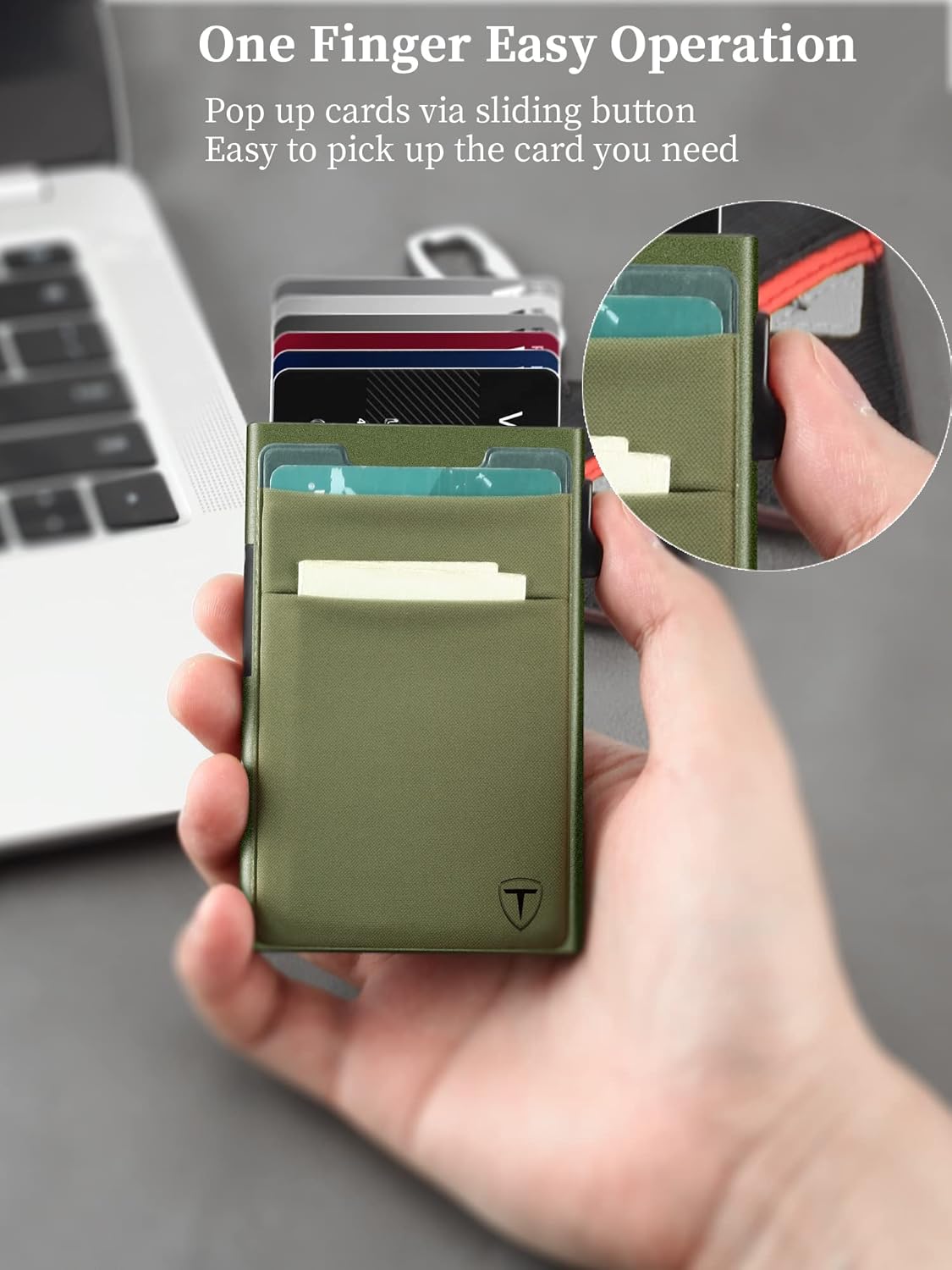 Thumbnail 1 de TOYFID Slim Wallet for Men with Pop-Up Card Access and RFID Blocking
