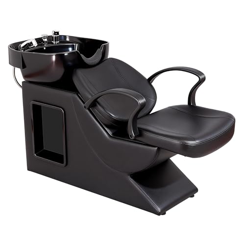 Detalle de WestWood Salon Shampoo Chair with ABS Basin, Reclining Backrest and Mixer