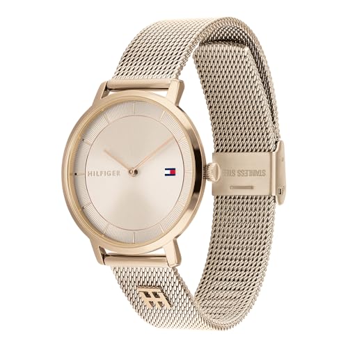 Detalle 2 de Tommy Hilfiger Analogue Quartz Watch for Women with Carnation Gold Mesh Bracelet – 1782287