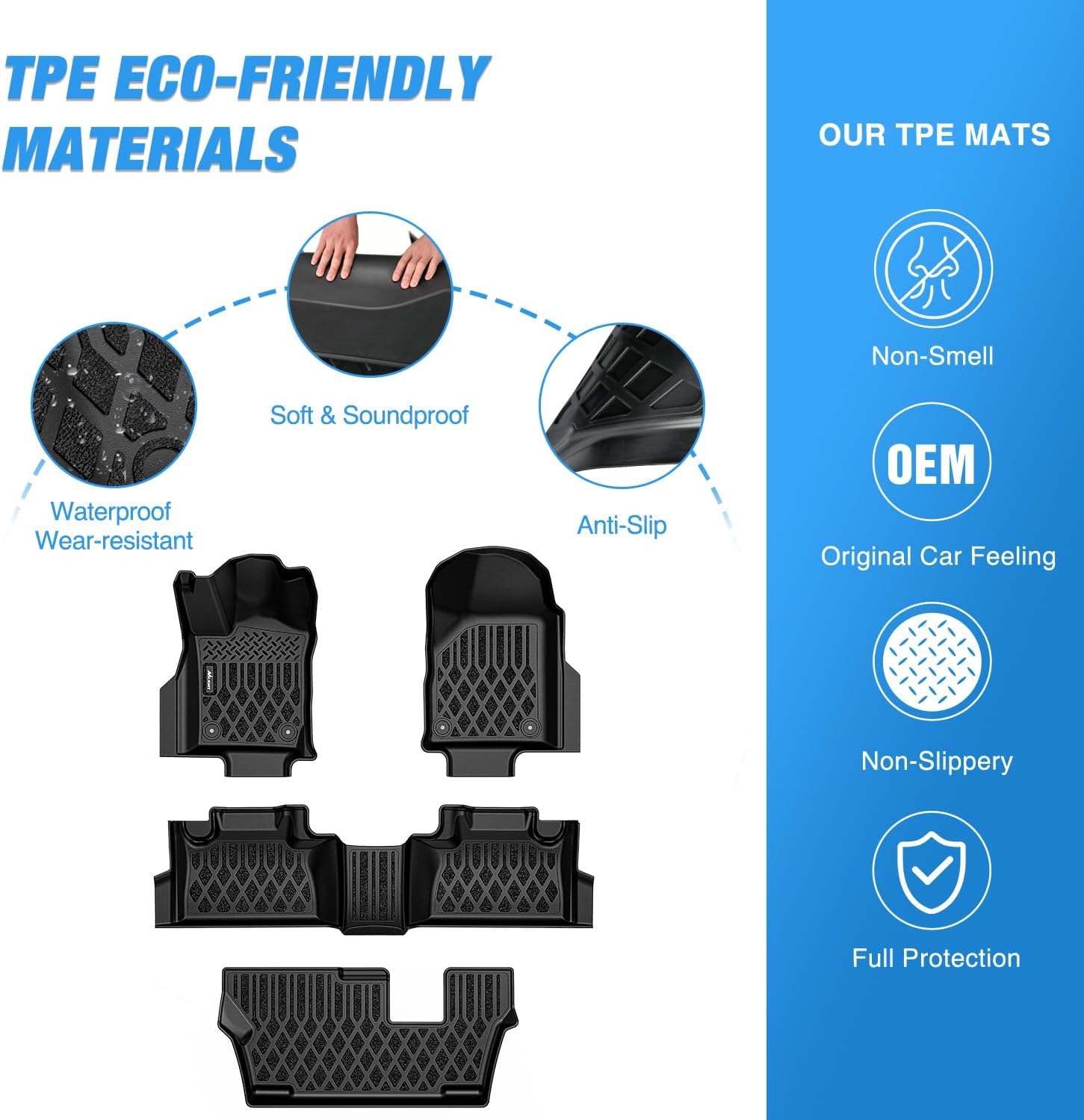 Detalle de Nilight TPE Floor Mats for Dodge Durango 7-Seat