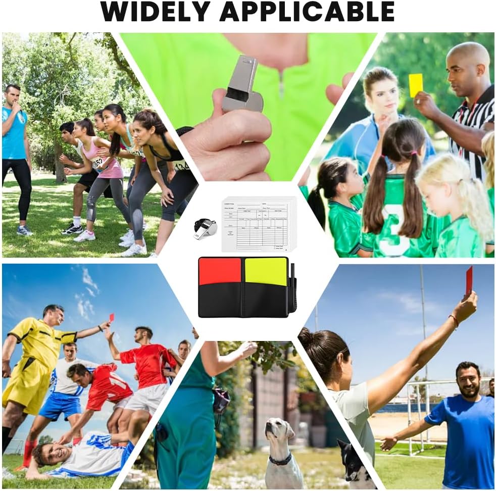 Detalle de Referee Essentials Kit: Football & Basketball Referee Set with Cards, Whistle, Score Sheets and Pencil
