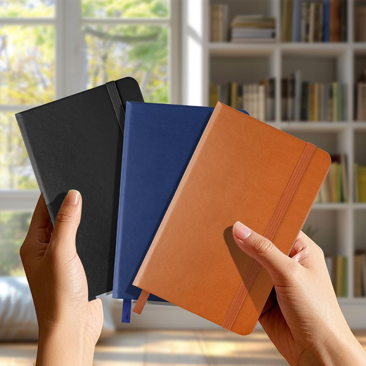 Thumbnail 6 de 3 Pack A6 Pocket Notebook: Leather-Hardcover Journals with 160 Lined Pages (Black, Blue, Brown) – Ideal for Daily Writing