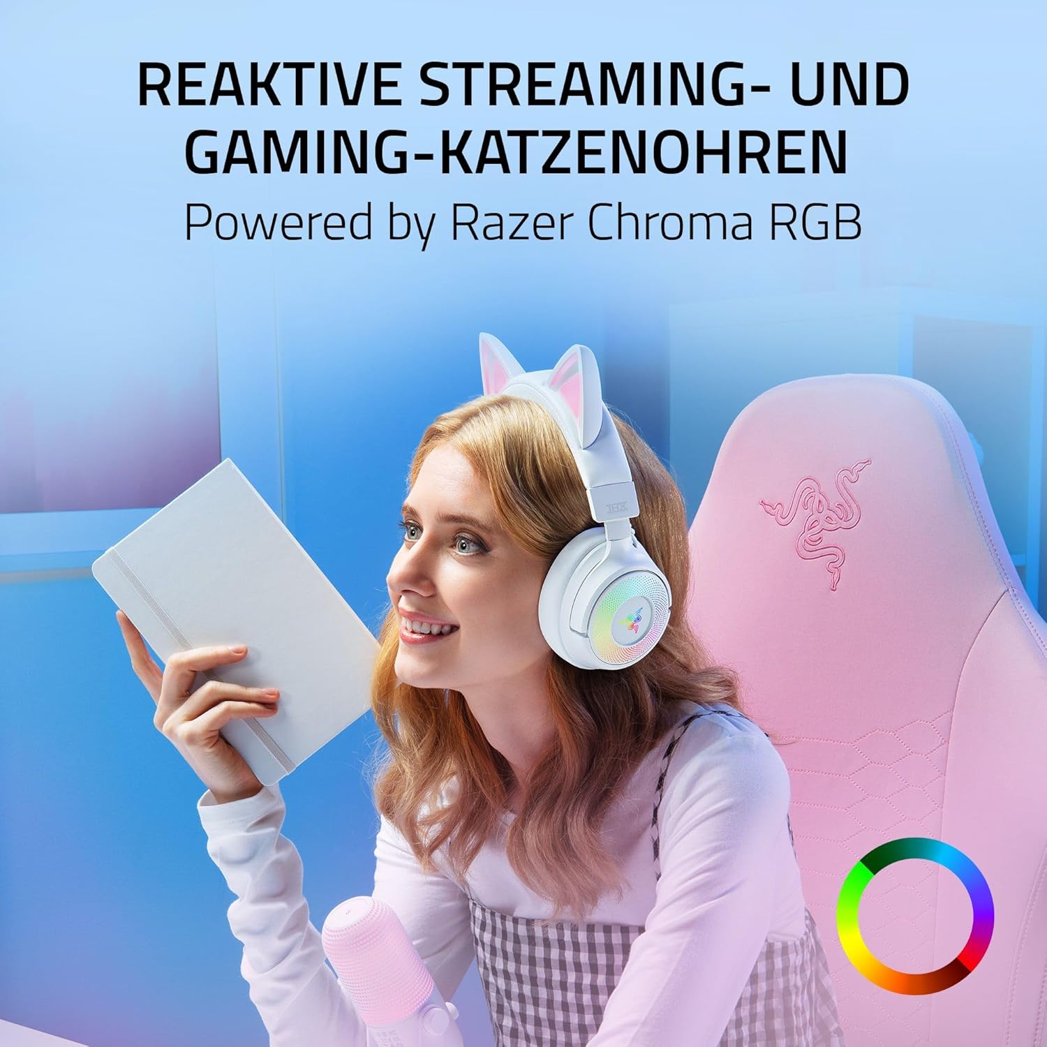 Detalle de Razer Kraken Kitty V3 Pro – Kabelloses RGB-Kitty-Headset für Gaming mit THX Spatial Audio