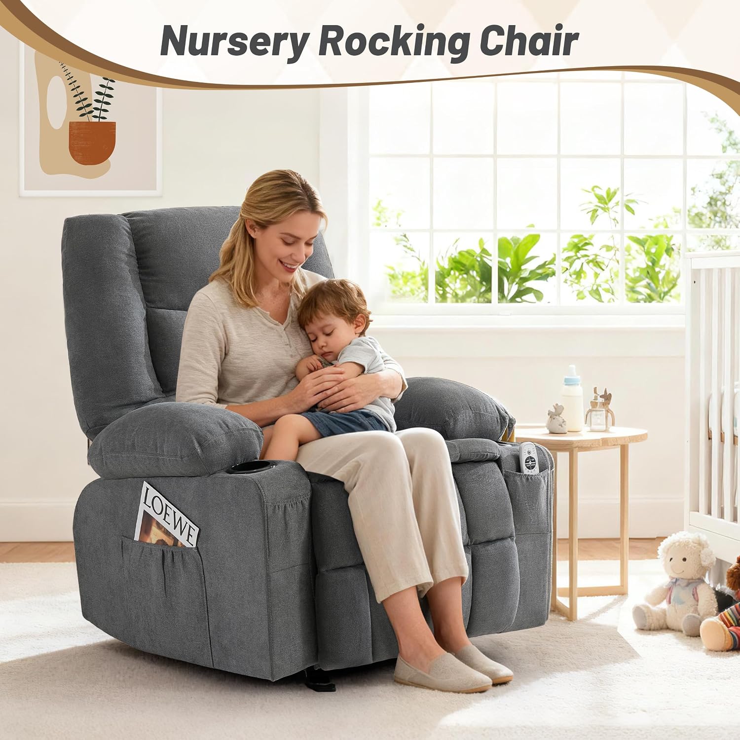 Thumbnail 6 de Rocker Recliner Chair, Gray