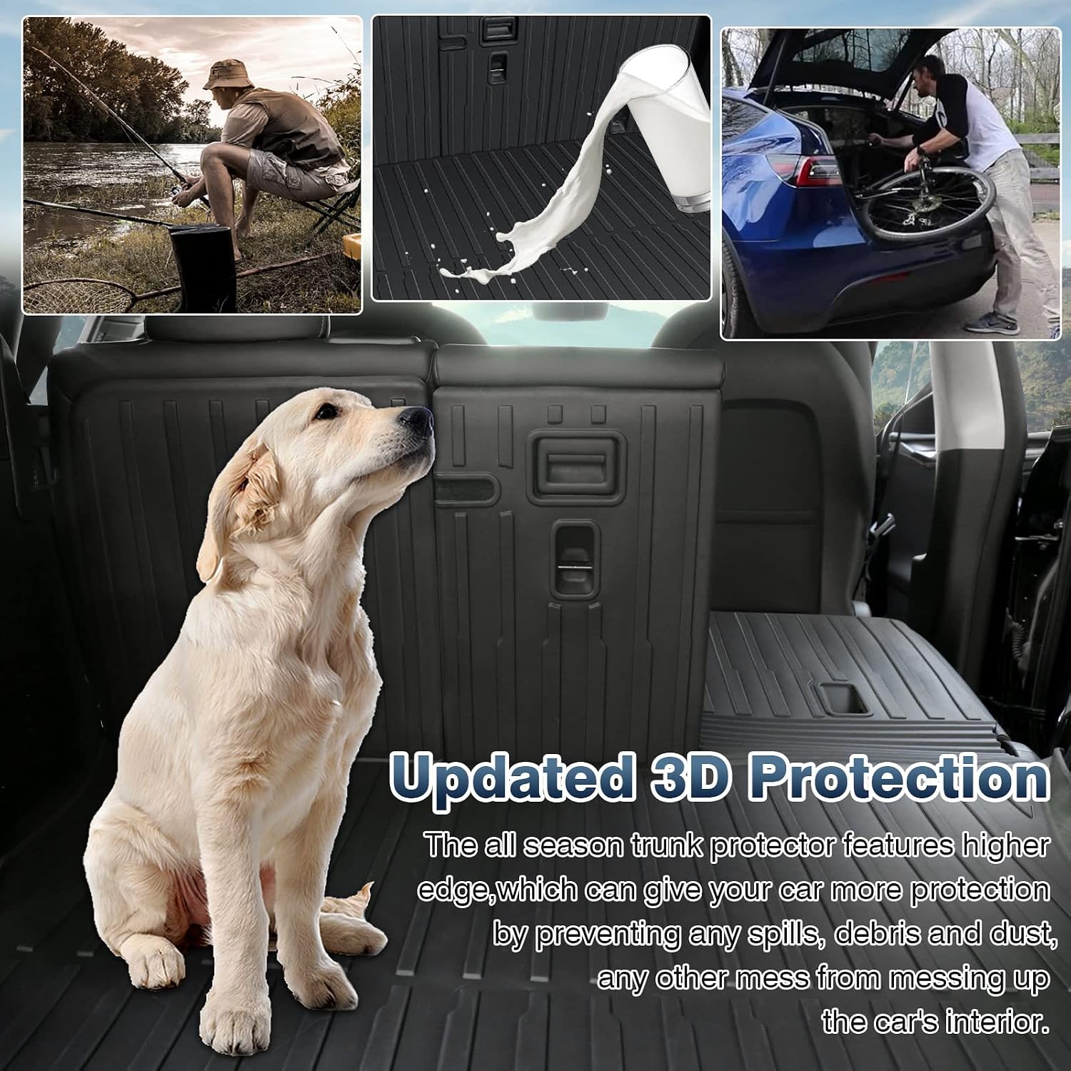 Thumbnail 2 de KUST Custom Fit Trunk Mat for 2020-2024 2025 Tesla Model Y (5-Seat, Not for 7-Seat) — All-Weather Cargo Liner