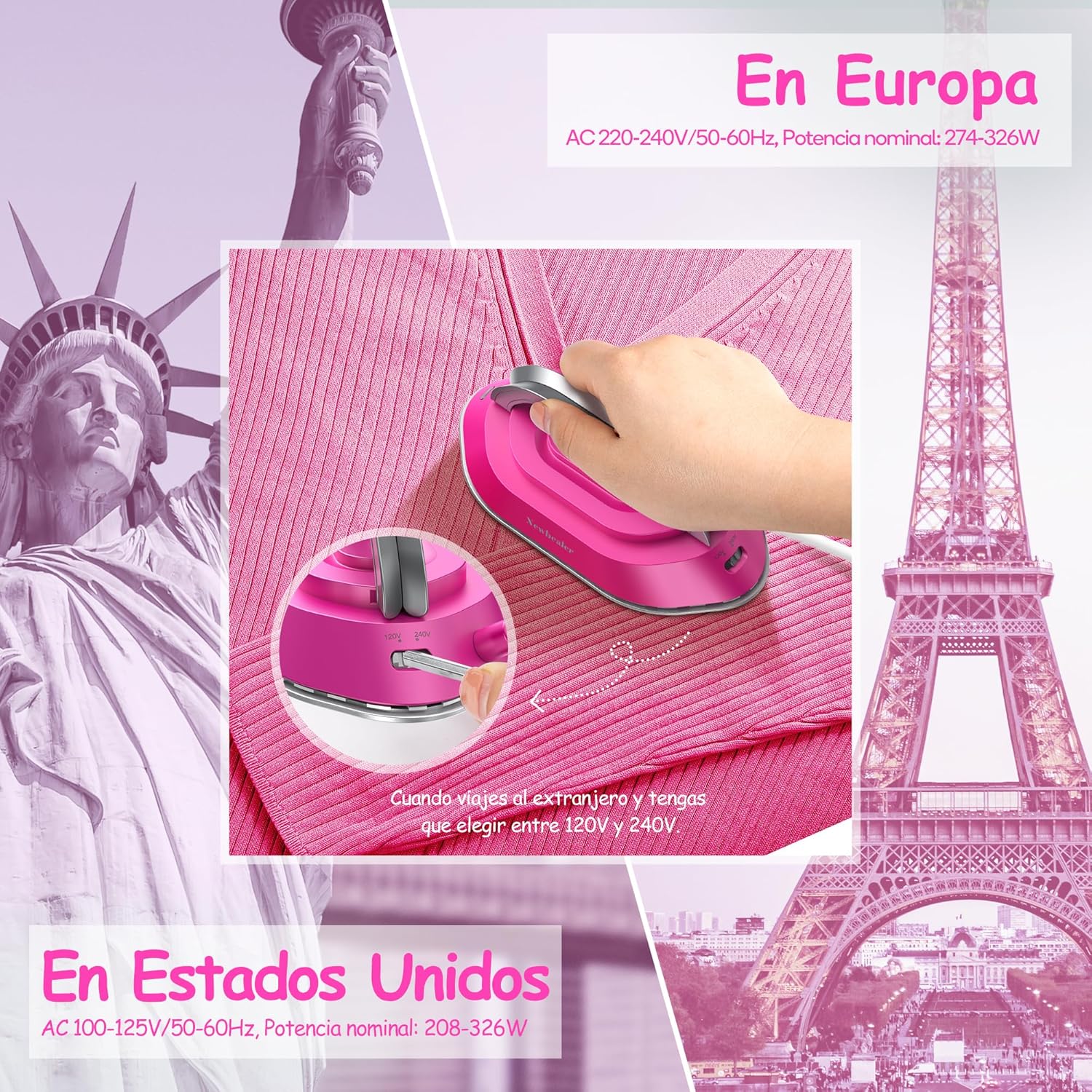 Thumbnail 2 de Newbealer Plancha de Viaje Compacta 100V-240V🧳