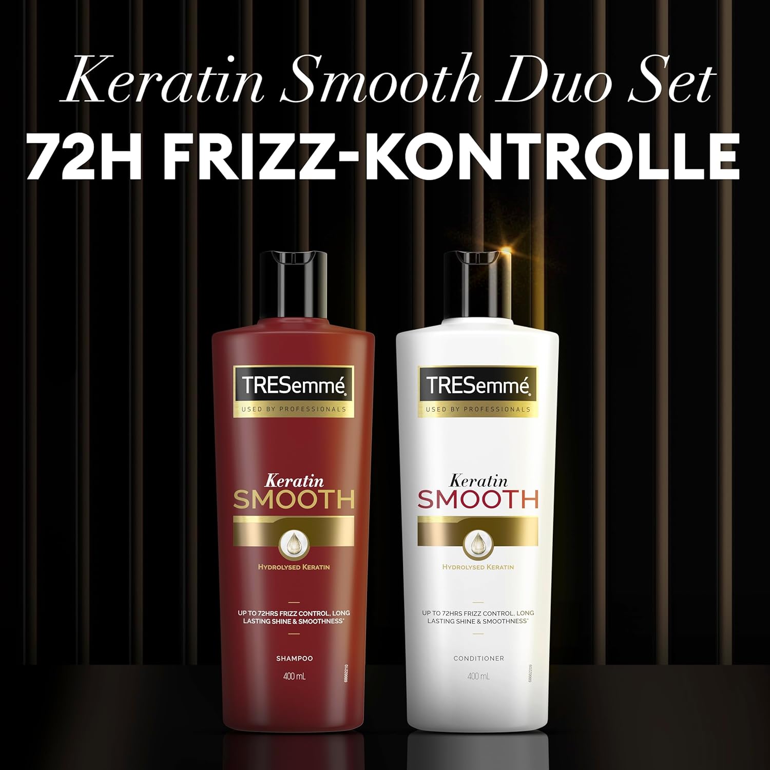 Detalle 2 de TRESemmé Anti-Frizz Set Keratin Smooth: Shampoo + Conditioner für glatte, glänzende Haare