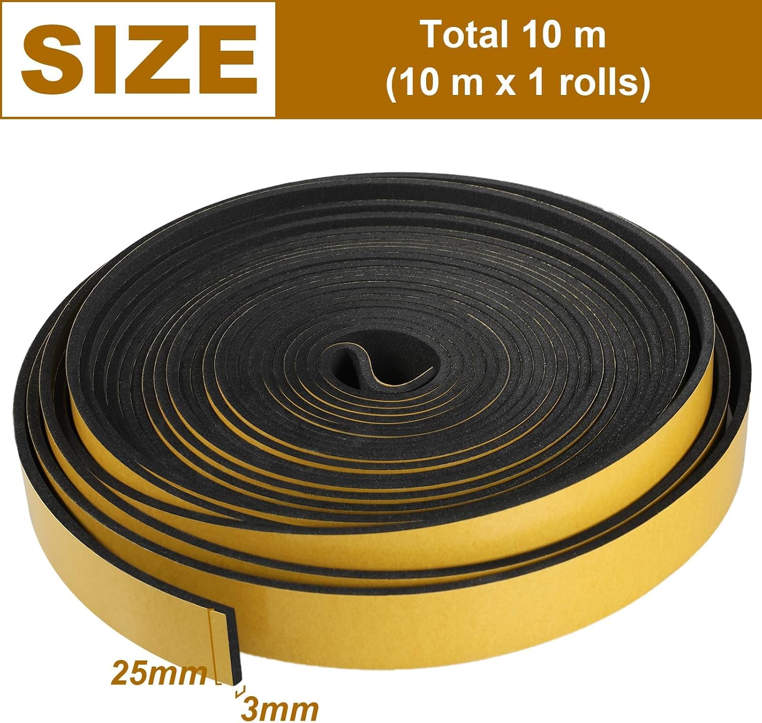 Detalle 2 de Inwee HK23A8126-D1 afdichtingstape, 25 mm breed, 3 mm dik, 10 m