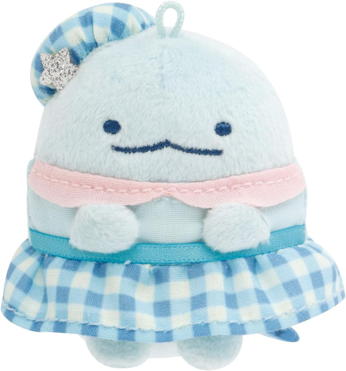 Detalle de すみっコぐらし『夢みるしっぽず』てのりぬいぐるみ とかげ|ギンガムチェック衣装・天使の羽付き