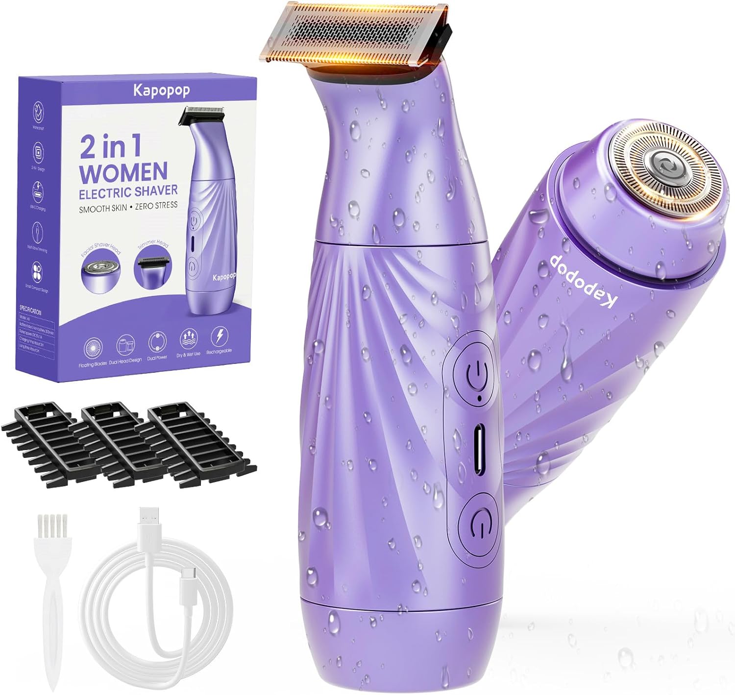 Detalle de Kapopop 2-in-1 Bikini Shaver for Sensitive Skin