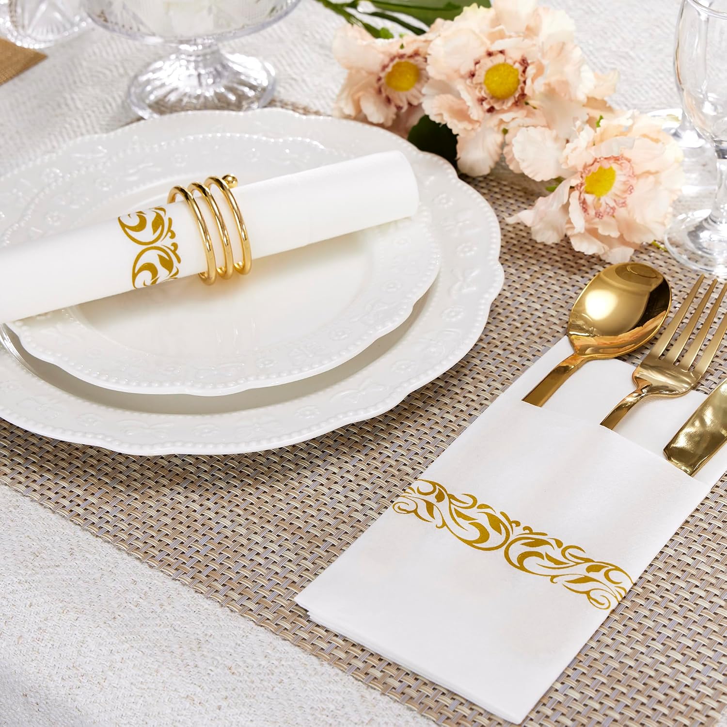 Thumbnail 3 de VANHEON Linen Feel Napkins 50 Pack